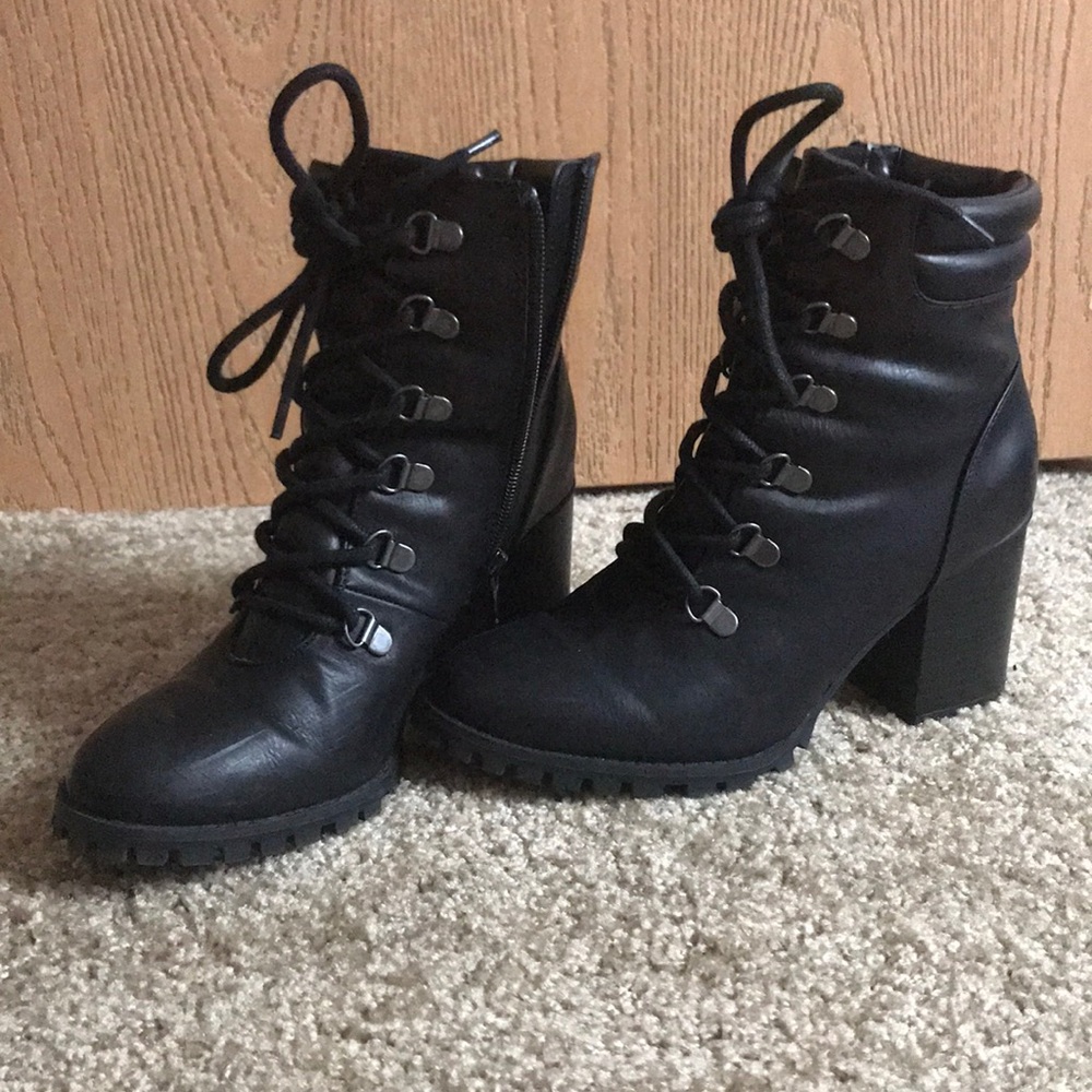 Heeled Combat Boots